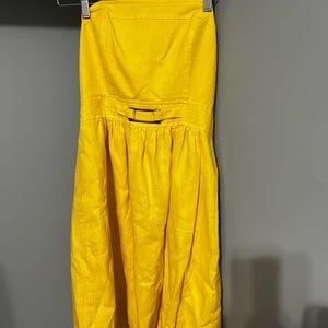 Linen yellow Banana Republic dress